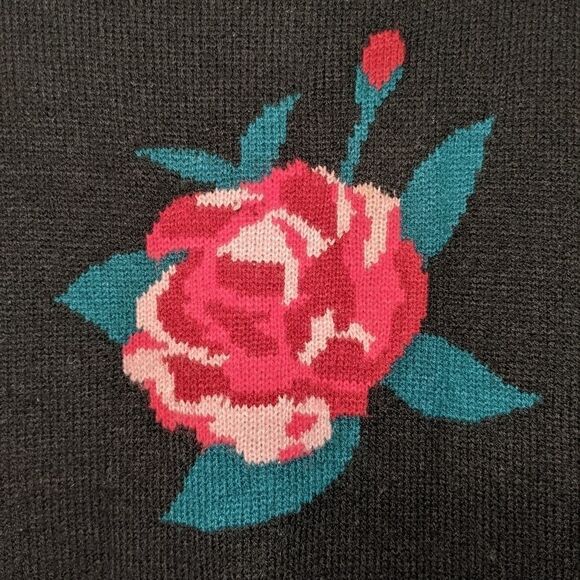 Vintage Knitivoll Rose Sweater Size 42 - Picture 3 of 8